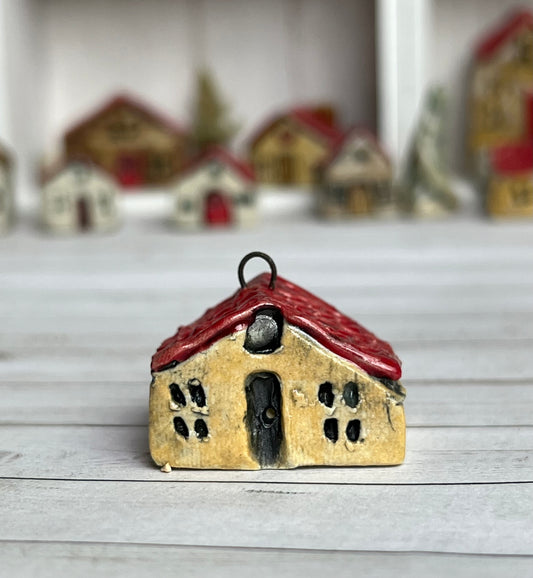 Mini House ORNAMENT - Red Roof Collection